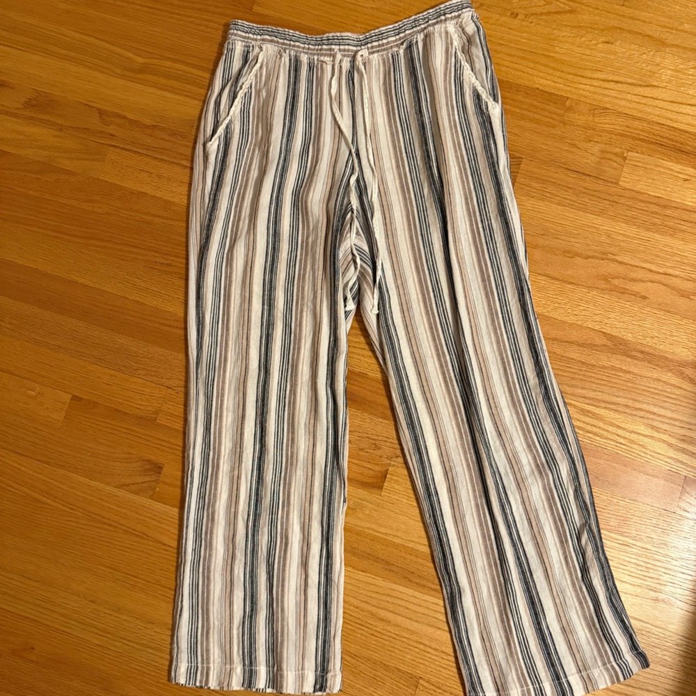 Size Large Striped Linen Pants